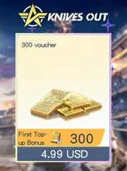 300  Vouchers X2 Nạp Lần Đầu Knives Out Mobile