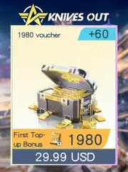 1.980 Tặng 60 Vouchers X2 Nạp Lần Đầu Knives Out Mobile