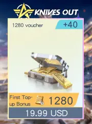 1.280 Tặng 40 Vouchers X2 Nạp Lần Đầu Knives Out Mobile