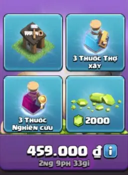 Gói Nhà Thợ Xây 5 15$ Clash of Clans