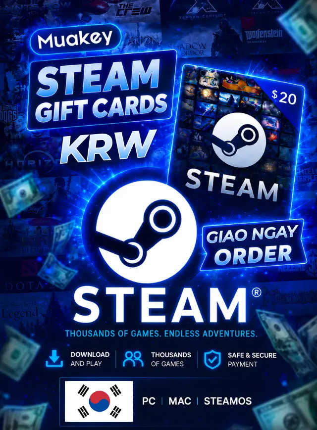KRW Steam Wallet Gift Card Hàn Quốc