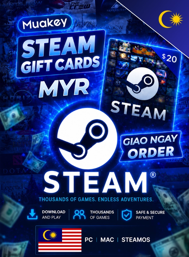 MYR Steam Wallet Card - Có thể sử dụng tài khoản Việt Nam